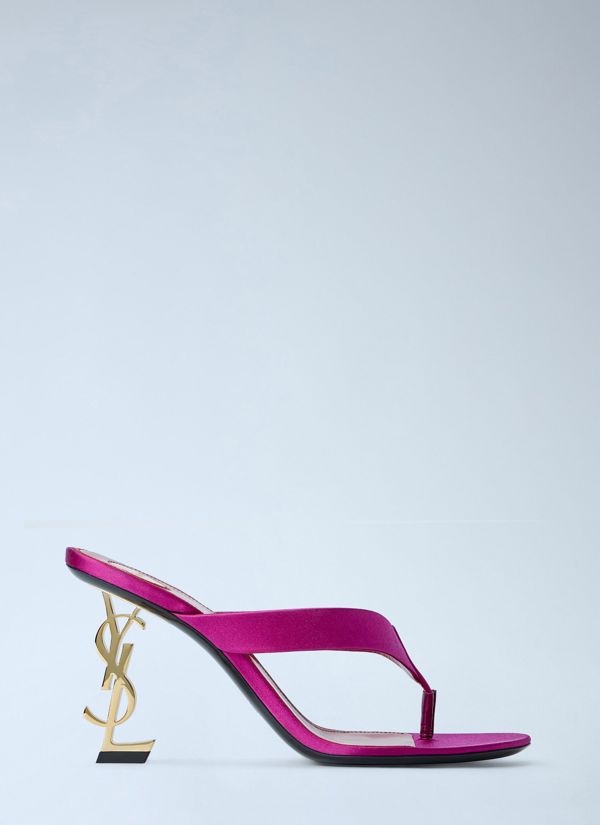 Saint Laurent Women Opyum Satin Thong Mule Sandals SAINT LAURENT