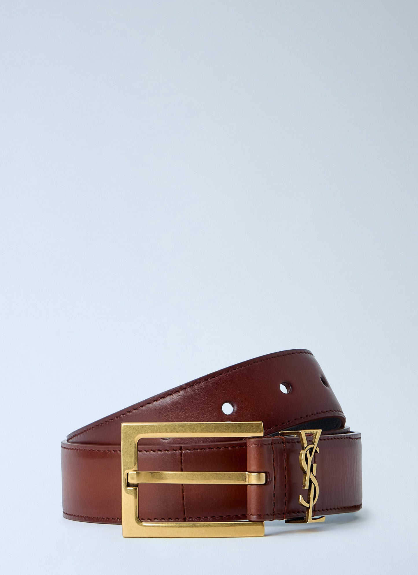 Saint Laurent Women Cassandre Belt In Aged Effect Leather SAINT LAURENT