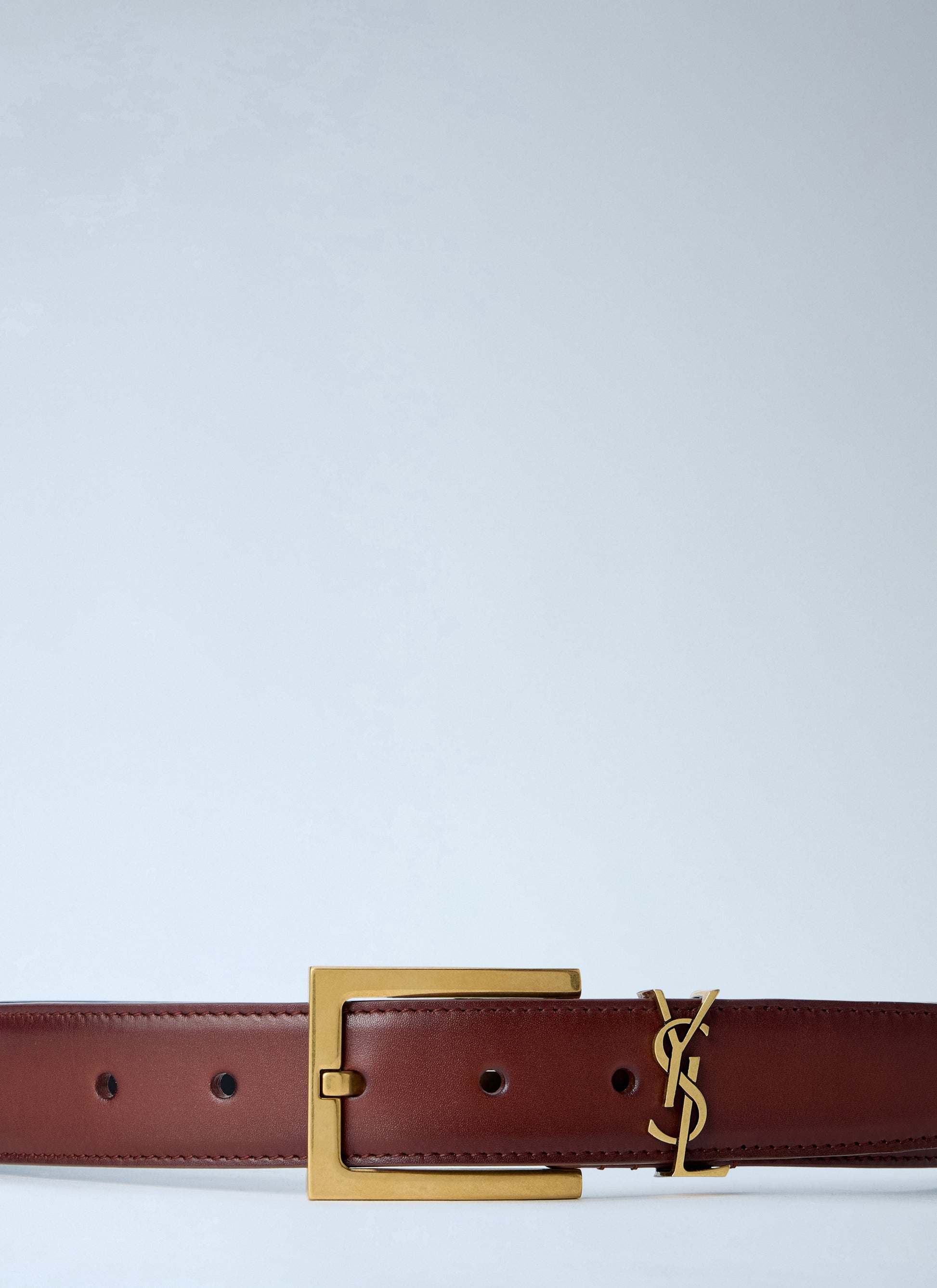 Saint Laurent Women Cassandre Belt In Aged Effect Leather SAINT LAURENT