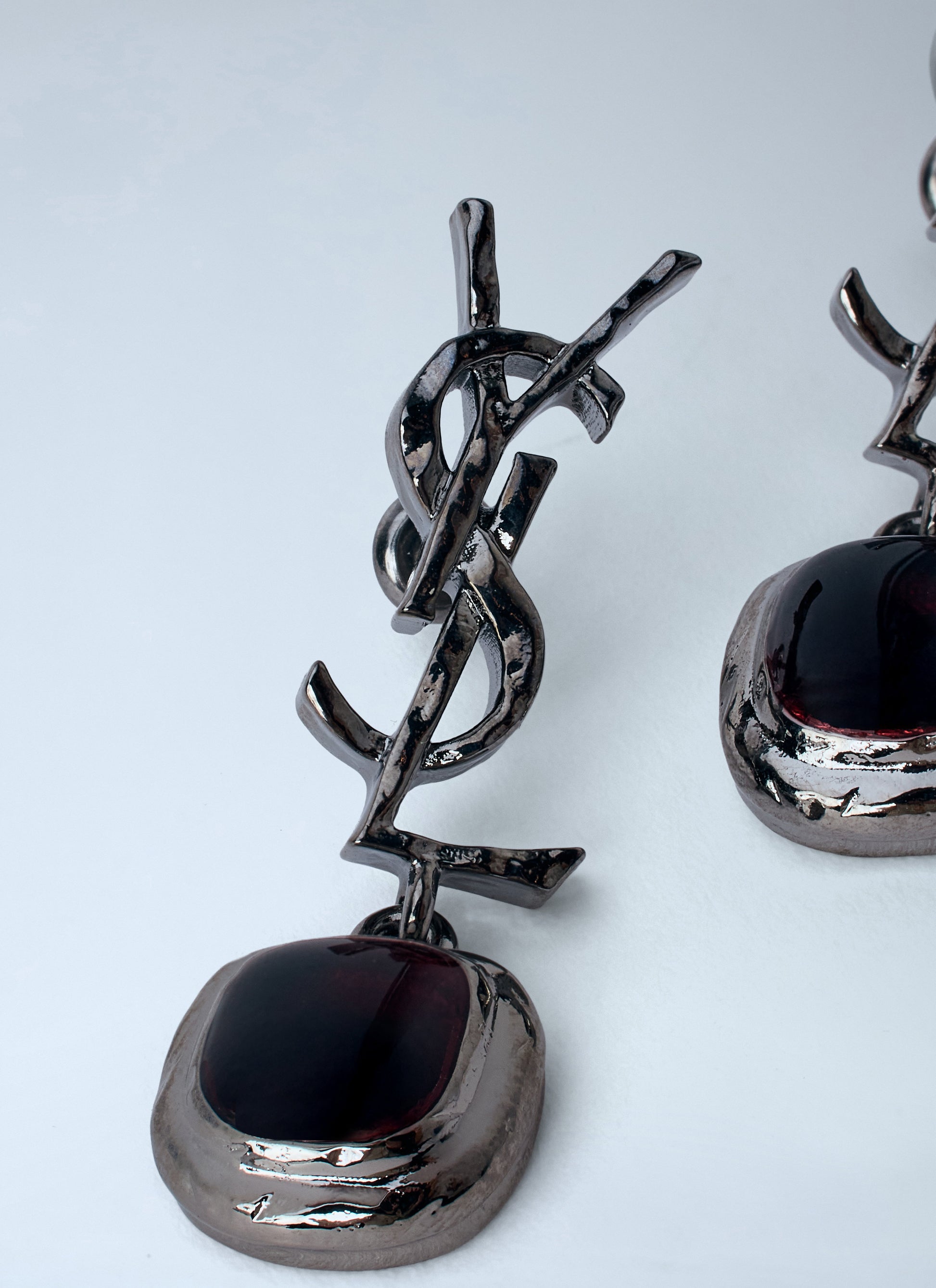 Saint Laurent Women Mini Cabochon Earrings SAINT LAURENT