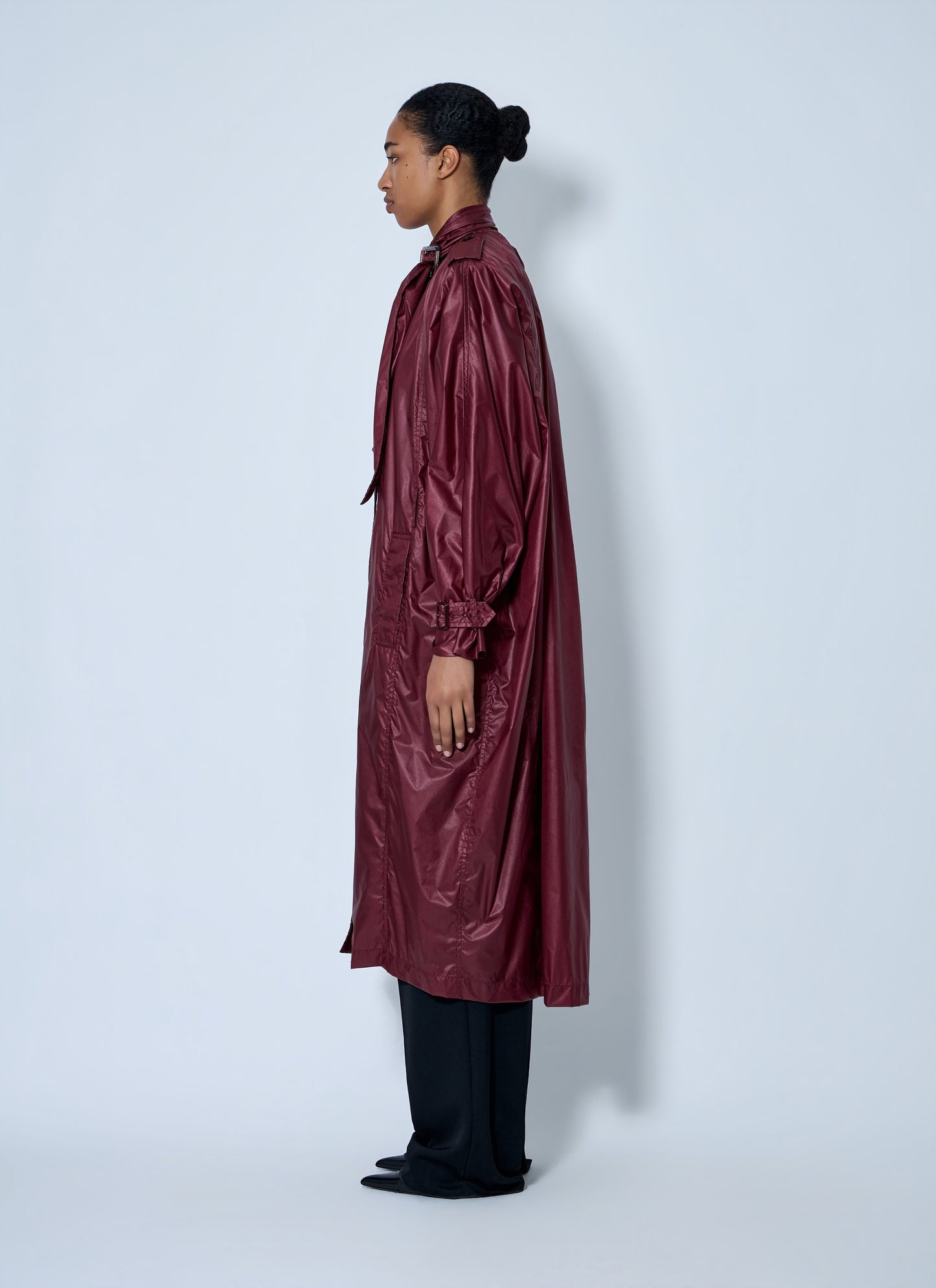 Saint Laurent Women Long Coat With Double-Breasted Fastening