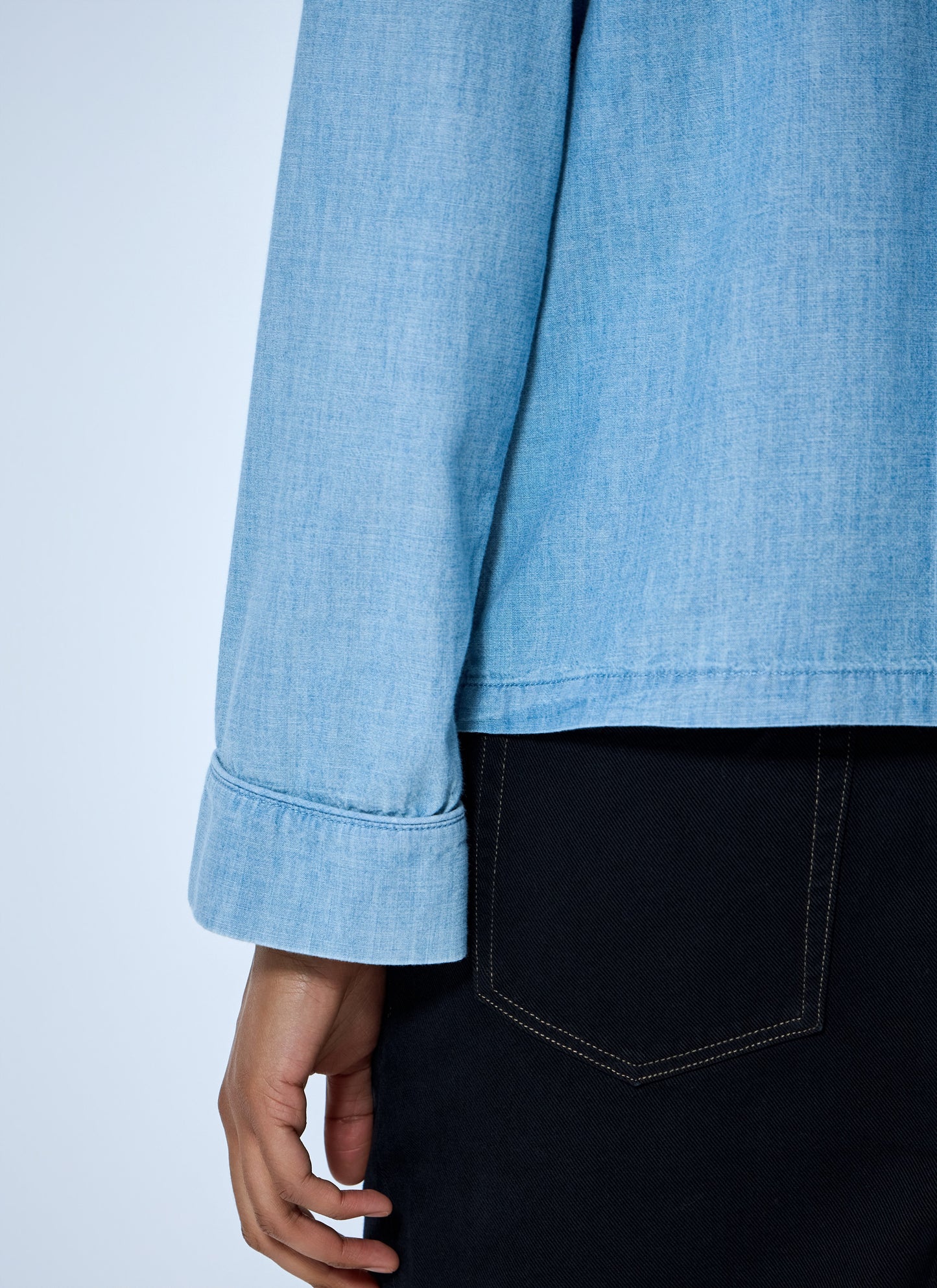 Saint Laurent Women Button-Down Denim Shirt SAINT LAURENT