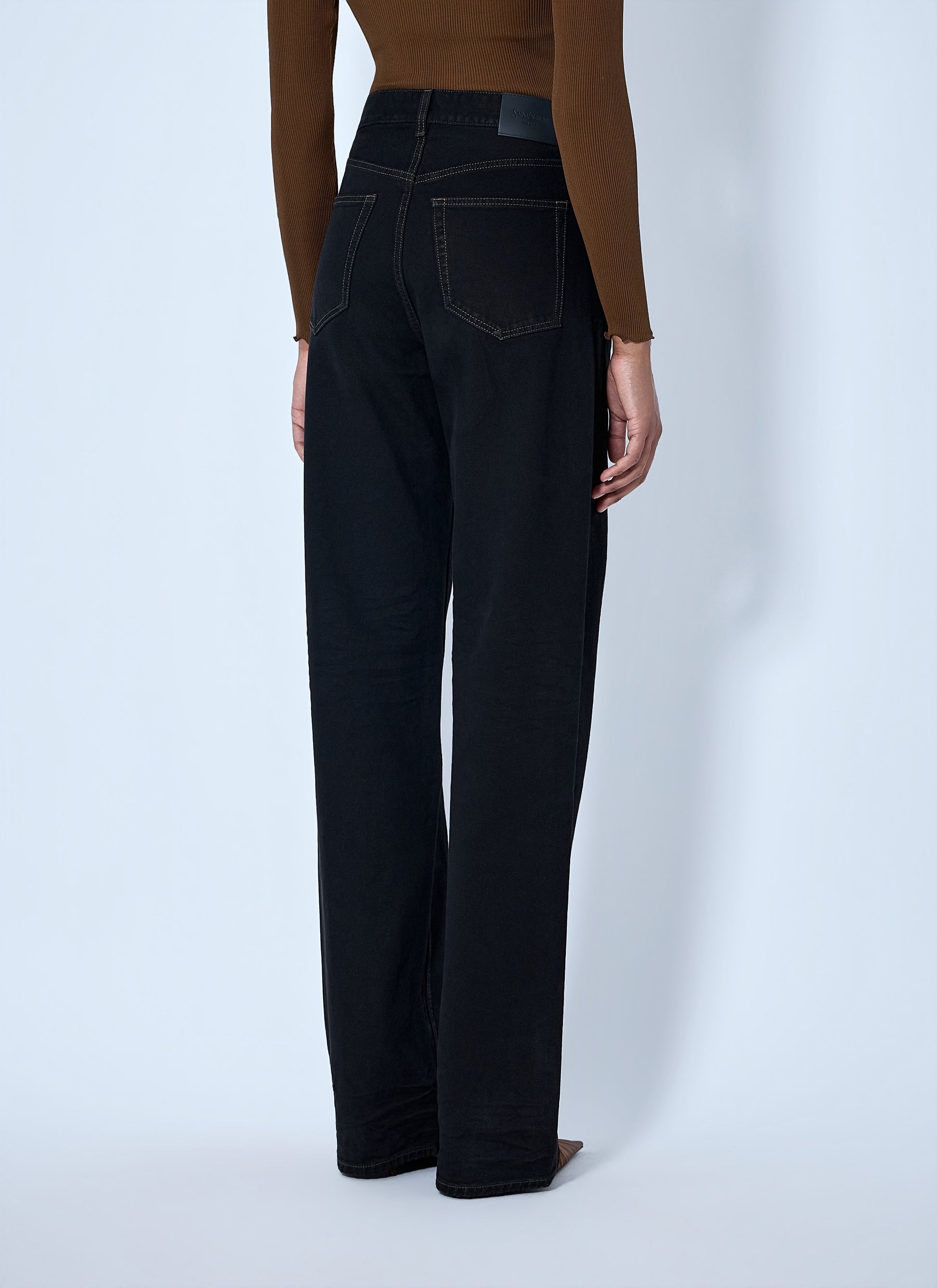 Saint Laurent Women V-Waist Long Baggy Jeans SAINT LAURENT