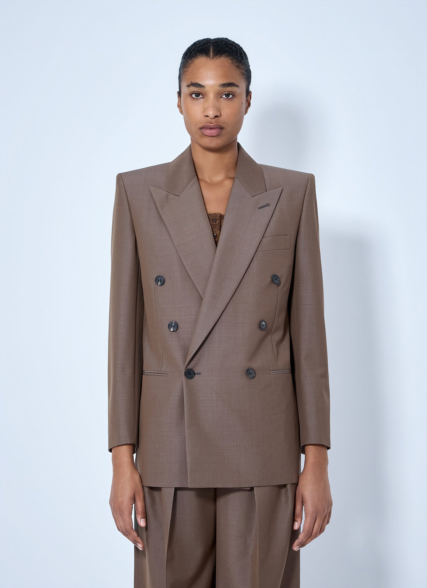 Saint Laurent Women Double-Breasted Wool Blazer SAINT LAURENT