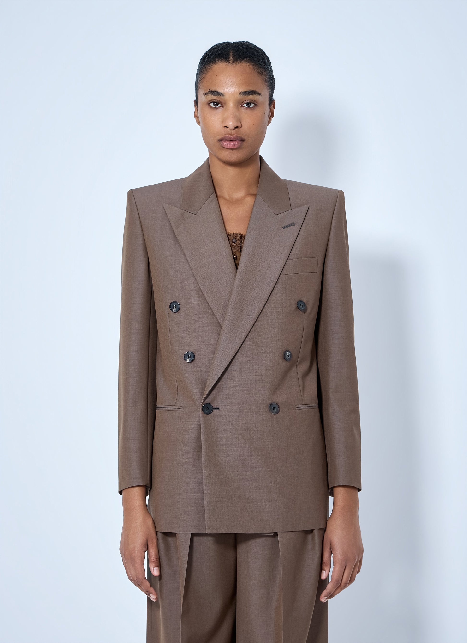Saint Laurent Women Double-Breasted Wool Blazer SAINT LAURENT