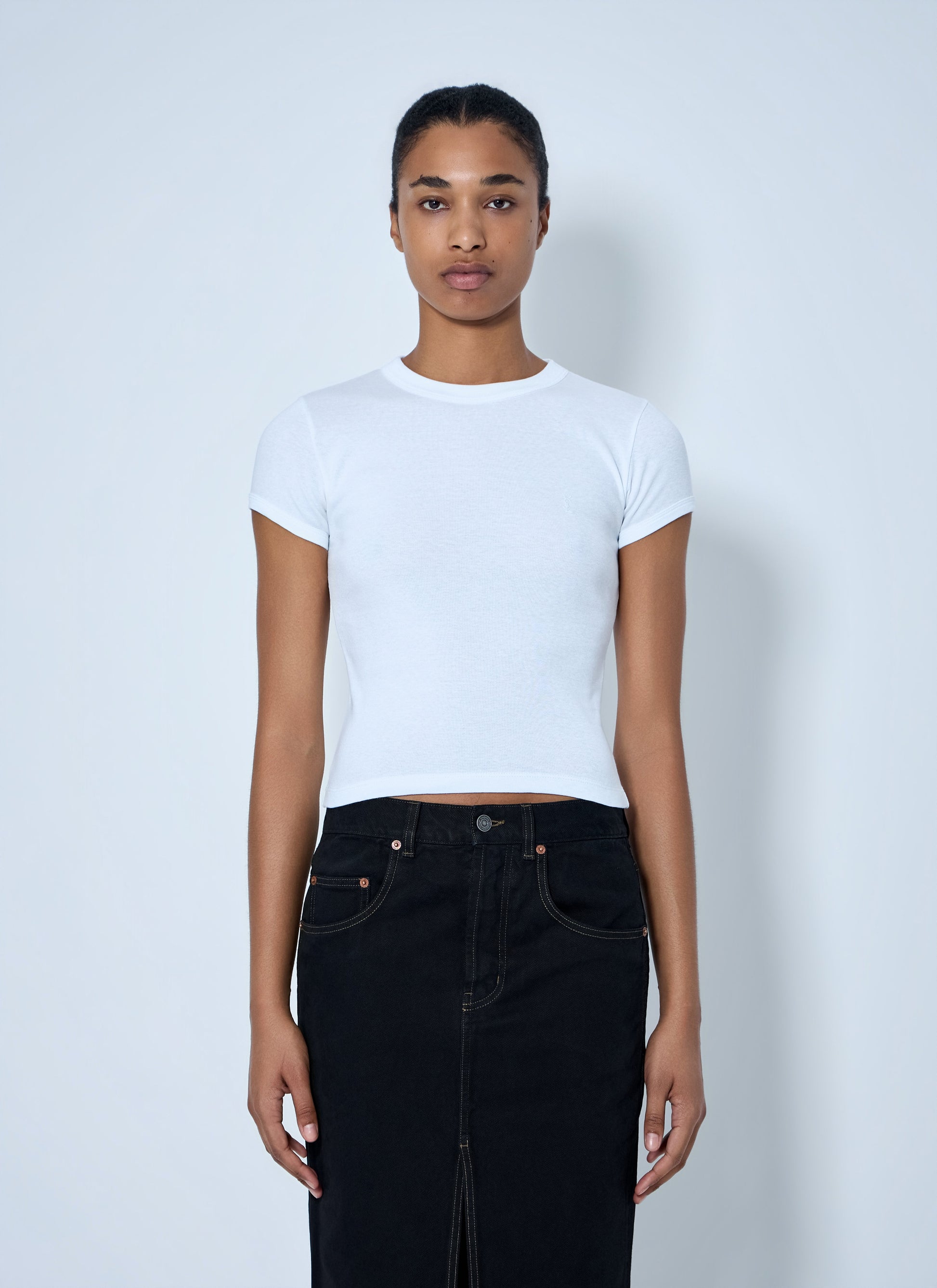 Saint Laurent Women Cotton Jersey T-Shirt SAINT LAURENT