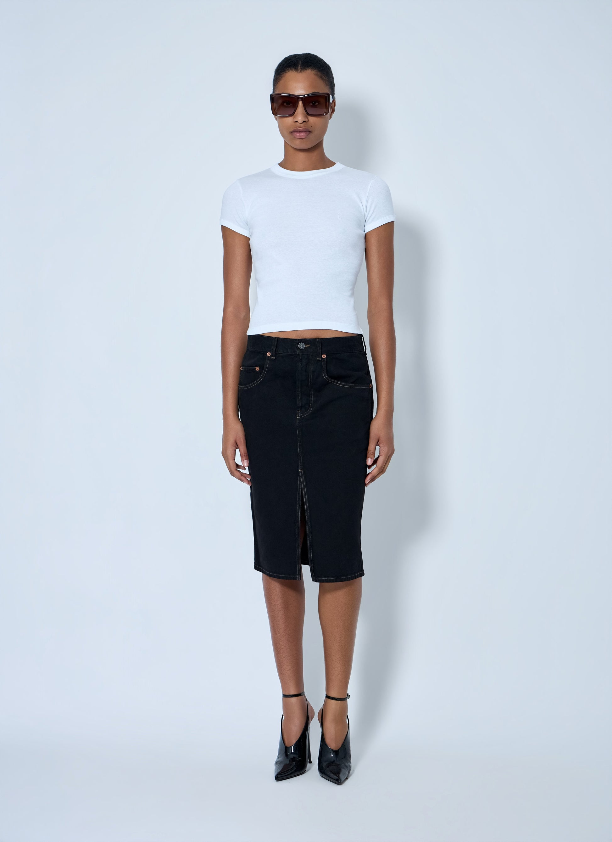 Saint Laurent Women Cotton Jersey T-Shirt SAINT LAURENT