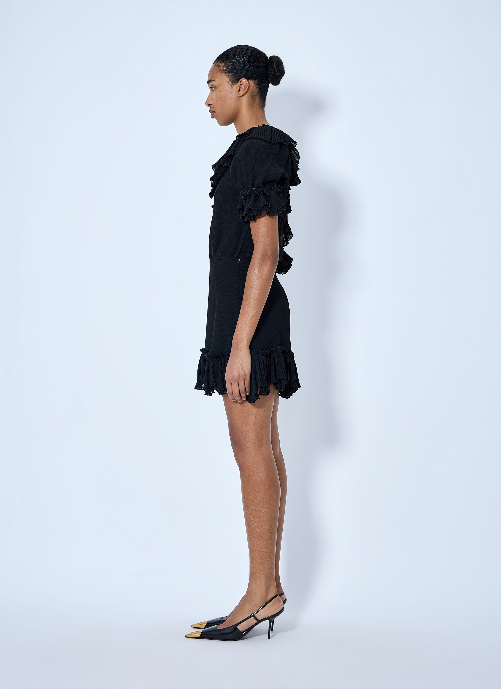 Saint Laurent Women Asymmetric Mini Dress SAINT LAURENT