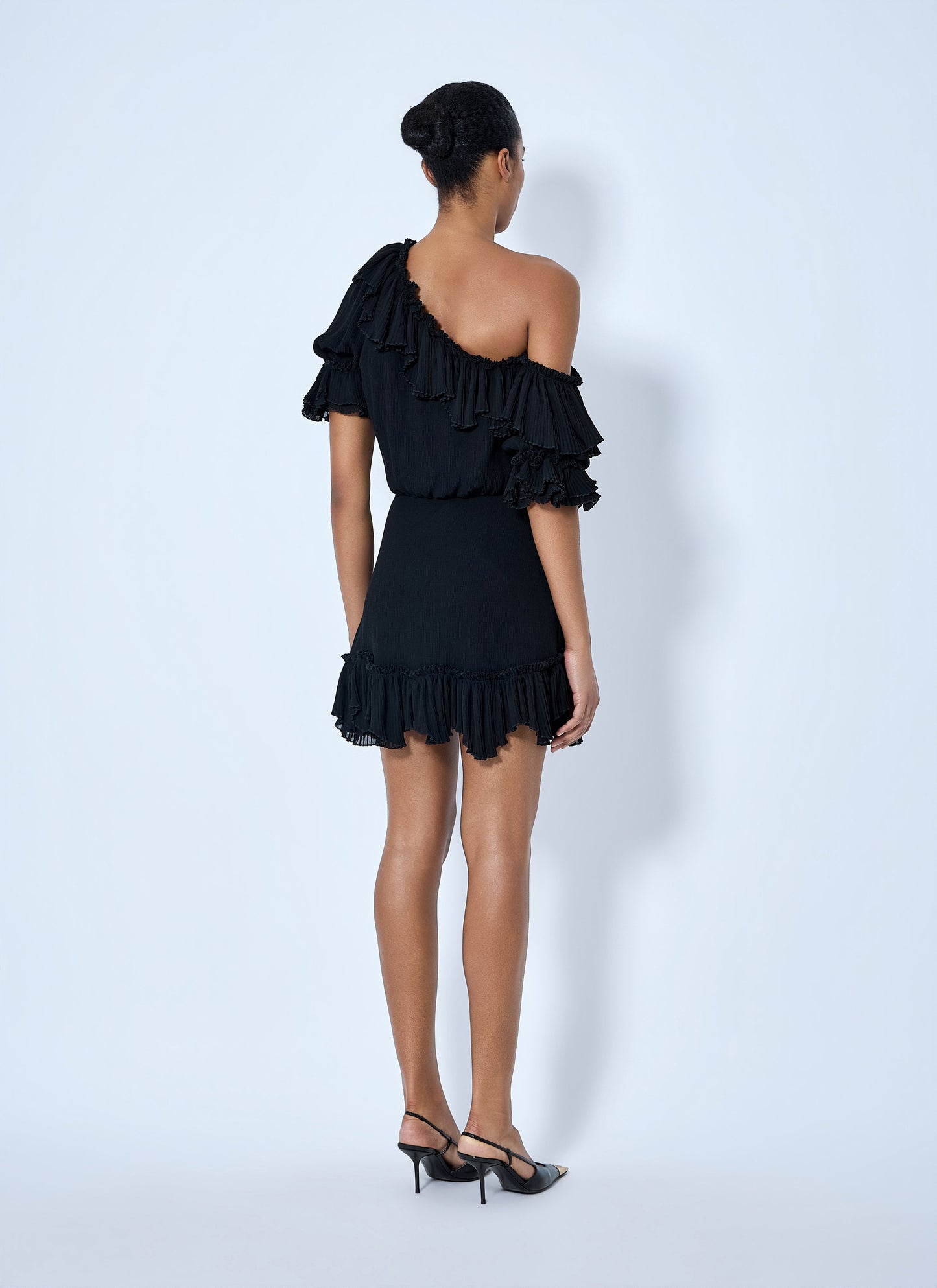 Saint Laurent Women Asymmetric Mini Dress SAINT LAURENT