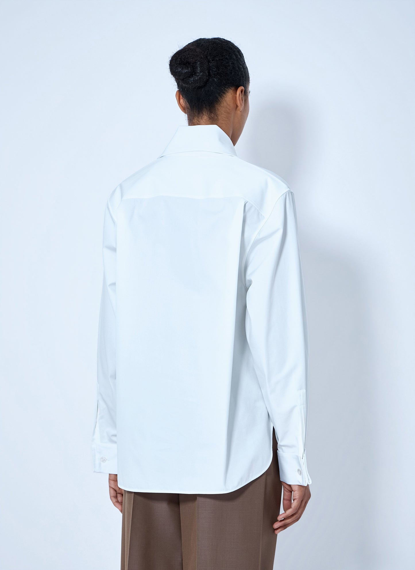 Saint Laurent Women Lavallière Shirt In Cotton Poplin SAINT LAURENT