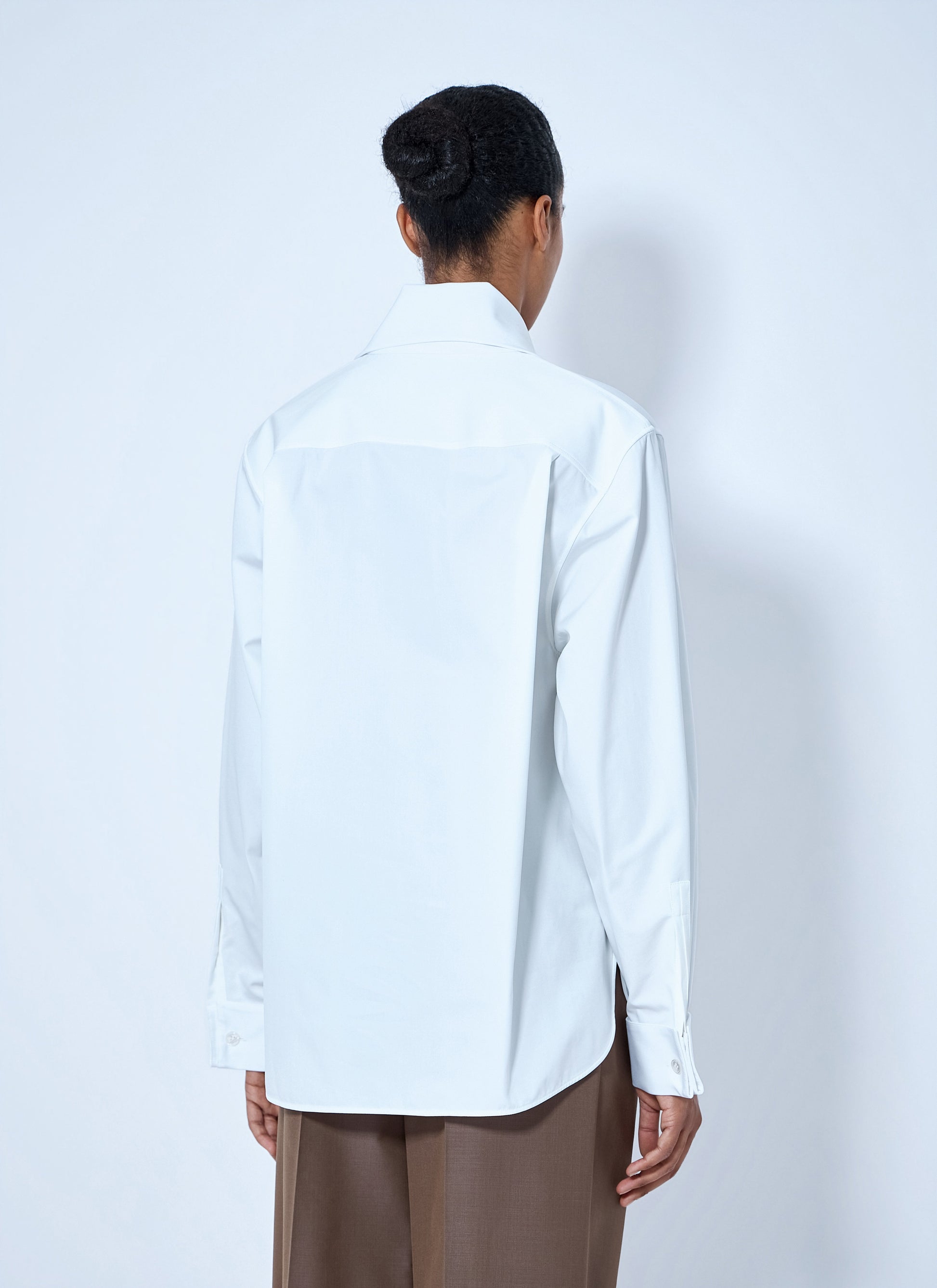 Saint Laurent Women Lavallière Shirt In Cotton Poplin SAINT LAURENT