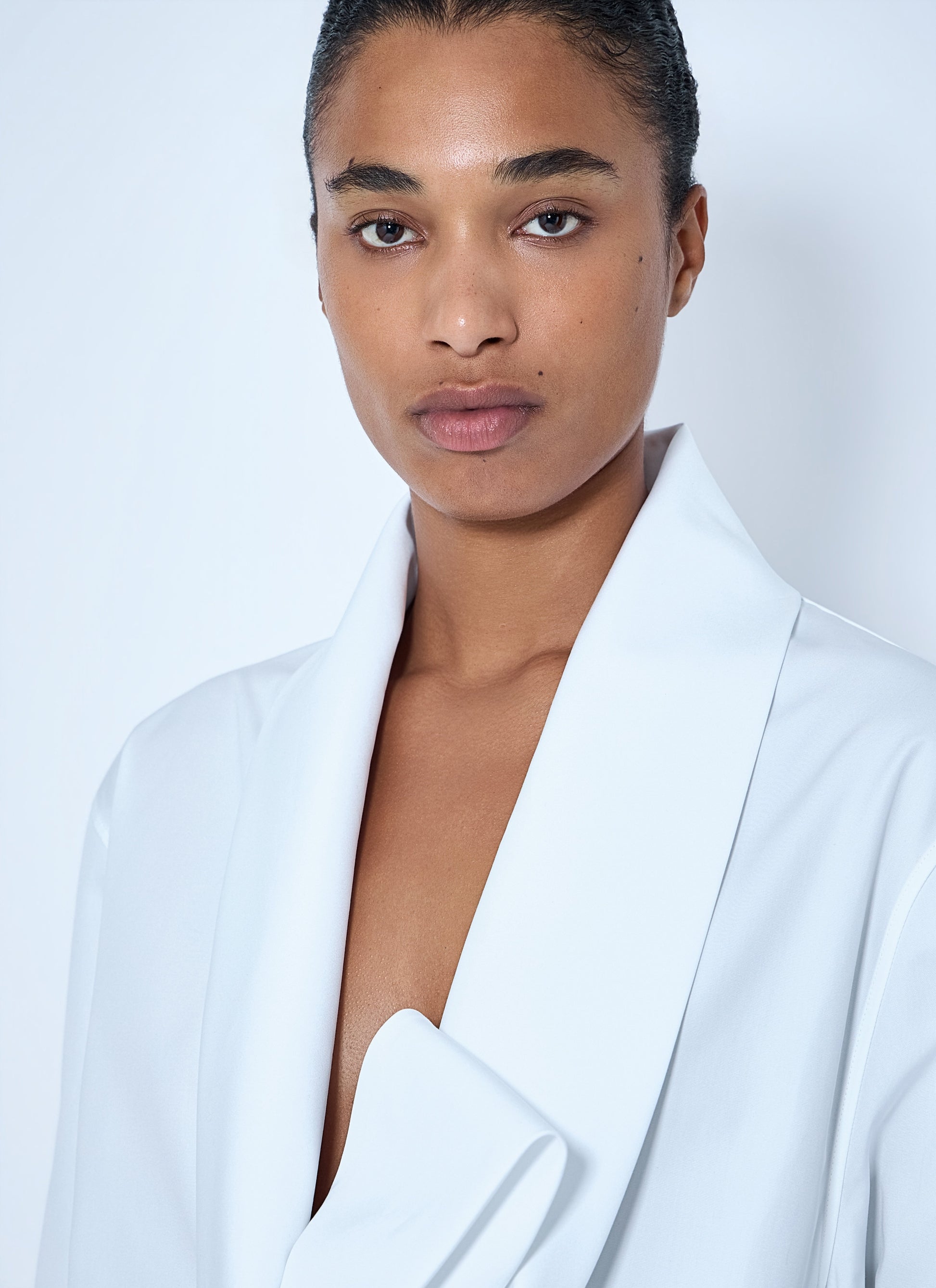 Saint Laurent Women Lavallière Shirt In Cotton Poplin SAINT LAURENT