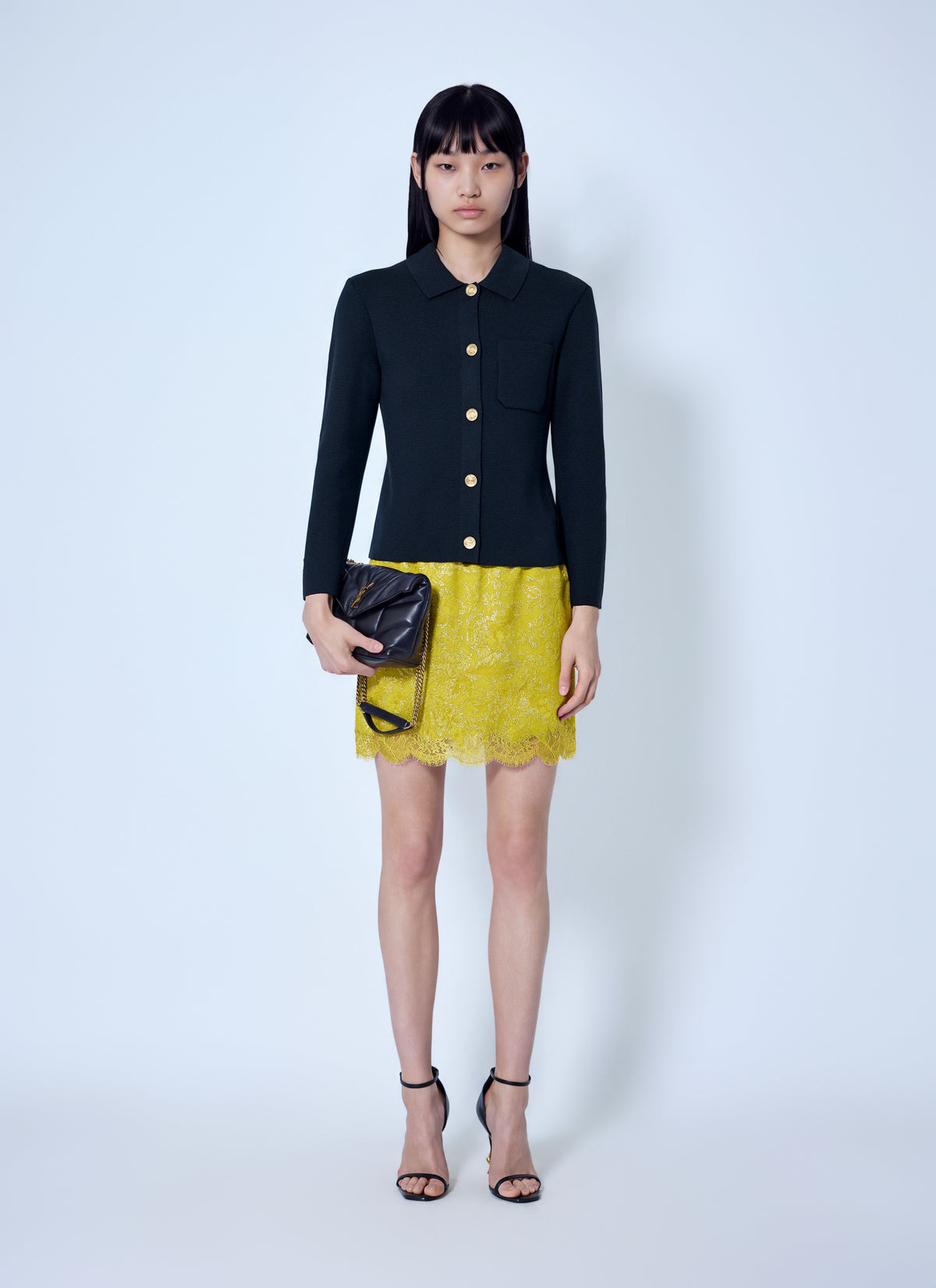 Saint Laurent Women Wool Polo Cardigan SAINT LAURENT