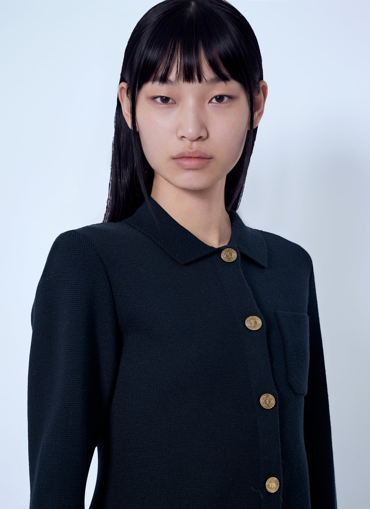 Saint Laurent Women Wool Polo Cardigan SAINT LAURENT