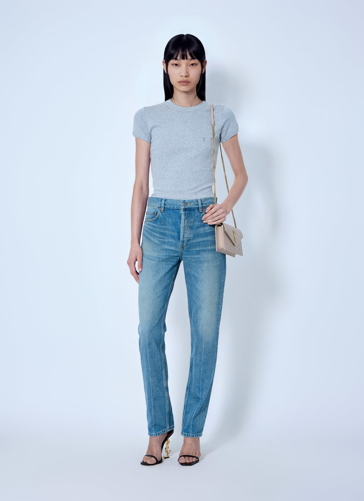 Saint Laurent Women Mid-Rise Straight Jeans SAINT LAURENT