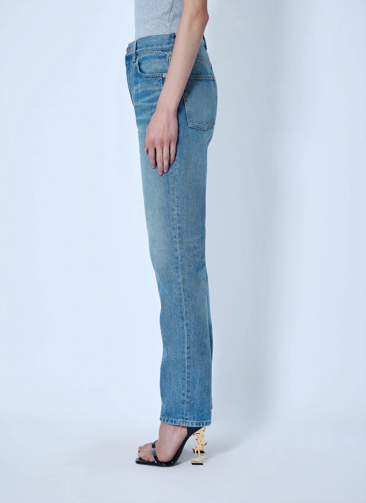Saint Laurent Women Mid-Rise Straight Jeans SAINT LAURENT