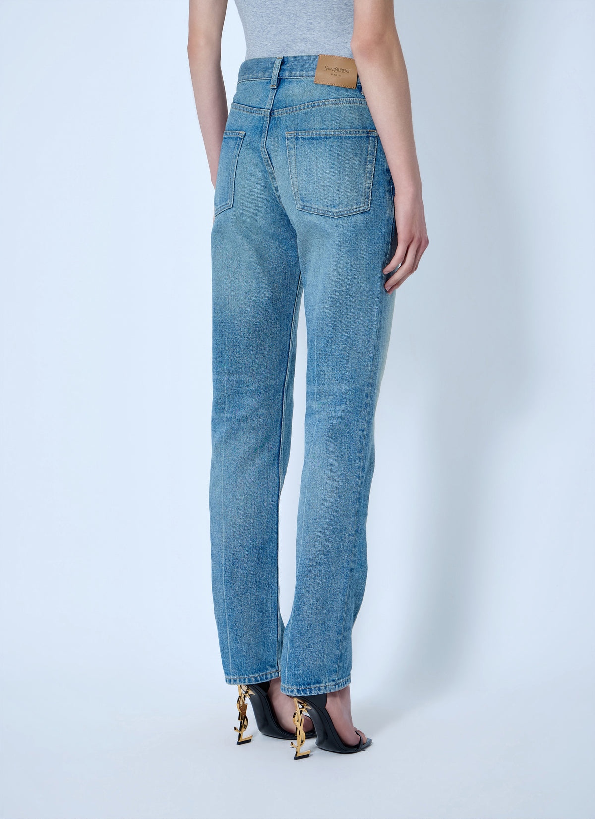 Saint Laurent Women Mid-Rise Straight Jeans SAINT LAURENT