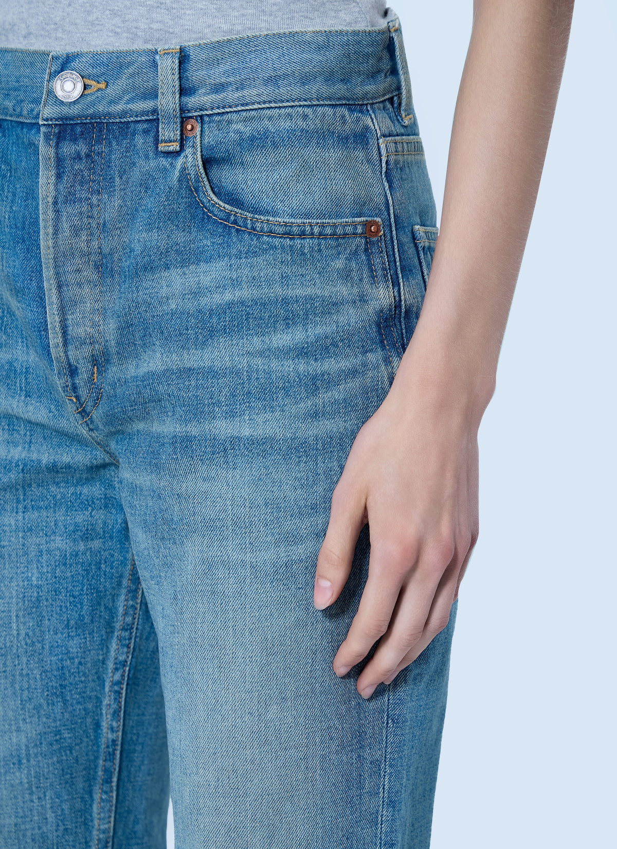 Saint Laurent Women Mid-Rise Straight Jeans SAINT LAURENT