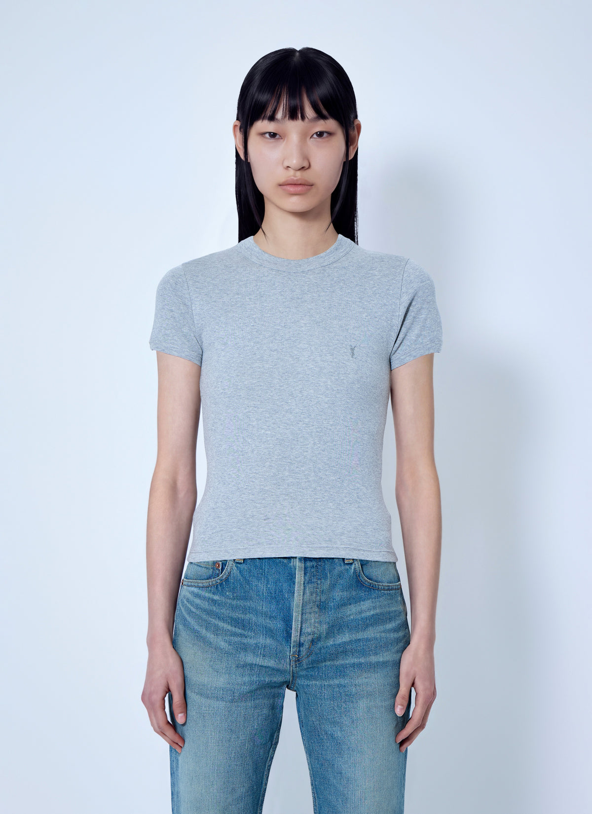 Saint Laurent Women Cassandre Fitted T-Shirt SAINT LAURENT