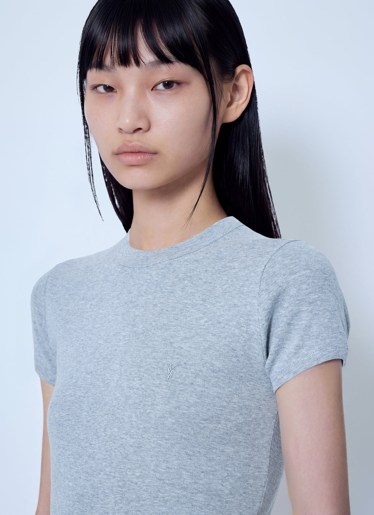 Saint Laurent Women Cassandre Fitted T-Shirt SAINT LAURENT
