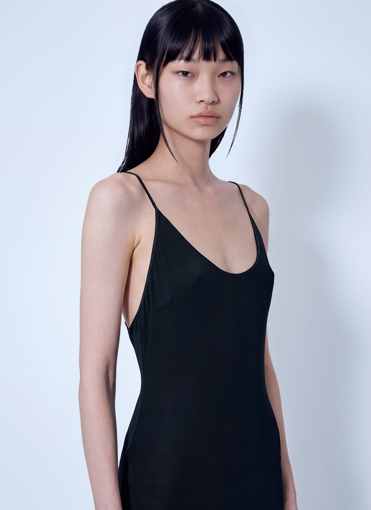 Saint Laurent Women Cassandre Chain Backless Dress SAINT LAURENT