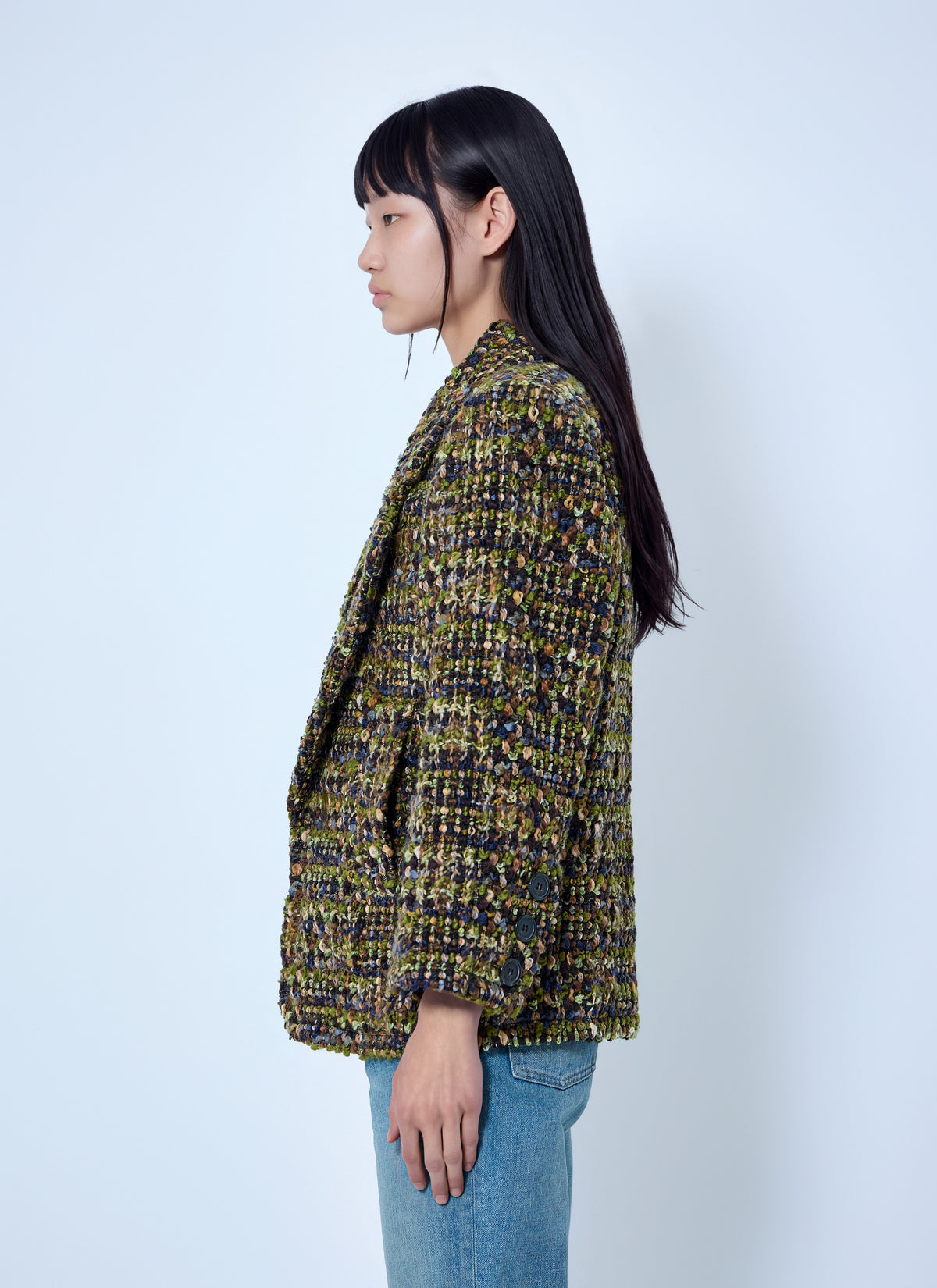 Saint Laurent Women Single-Breasted Jacket In Tweed SAINT LAURENT