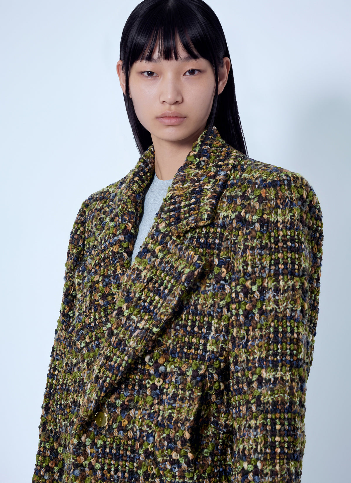 Saint Laurent Women Single-Breasted Jacket In Tweed SAINT LAURENT