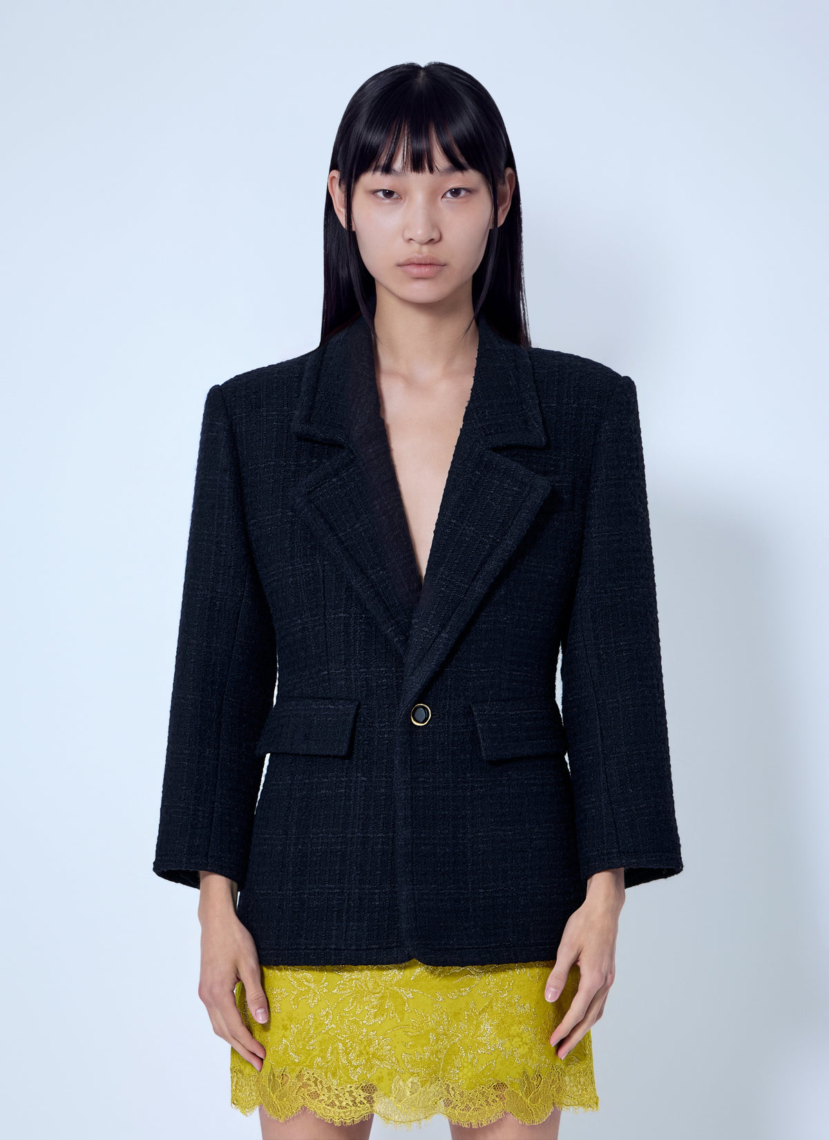 Saint Laurent Women Single-Breasted Jacket In Tweed SAINT LAURENT