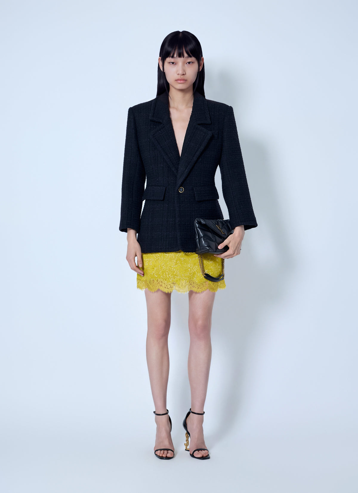 Saint Laurent Women Single-Breasted Jacket In Tweed SAINT LAURENT