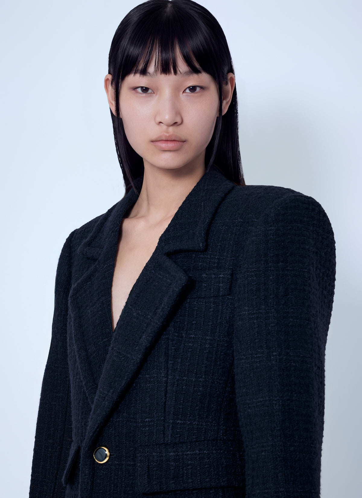 Saint Laurent Women Single-Breasted Jacket In Tweed SAINT LAURENT