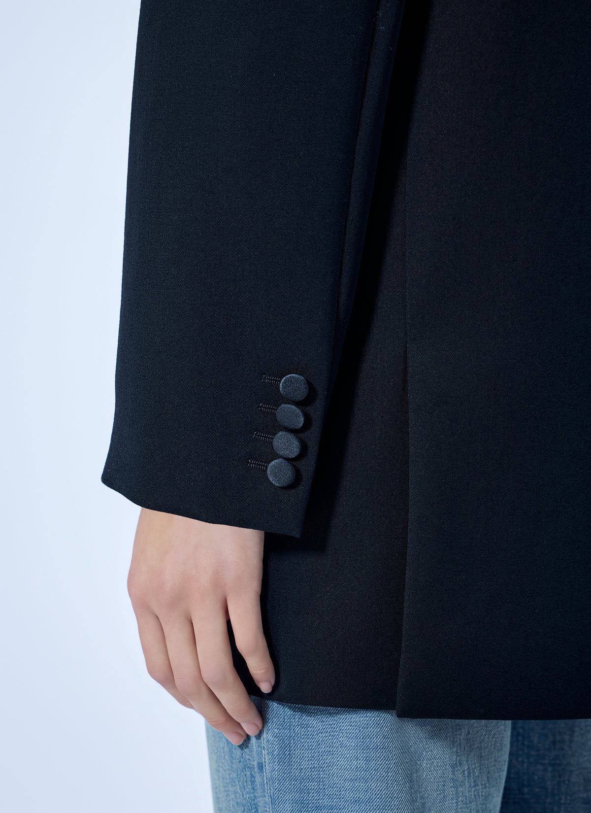 Saint Laurent Women Double-Breasted Blazer With Satin Lapels SAINT LAURENT