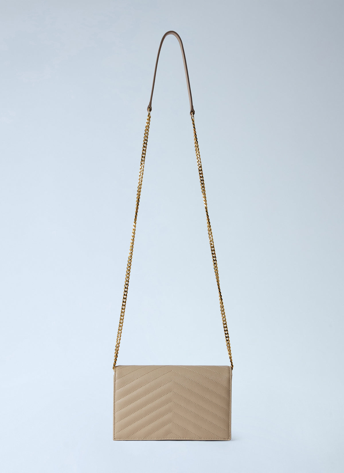 Saint Laurent Women Cassandre Envelope Chain Wallet In Grain De Poudre Leather SAINT LAURENT