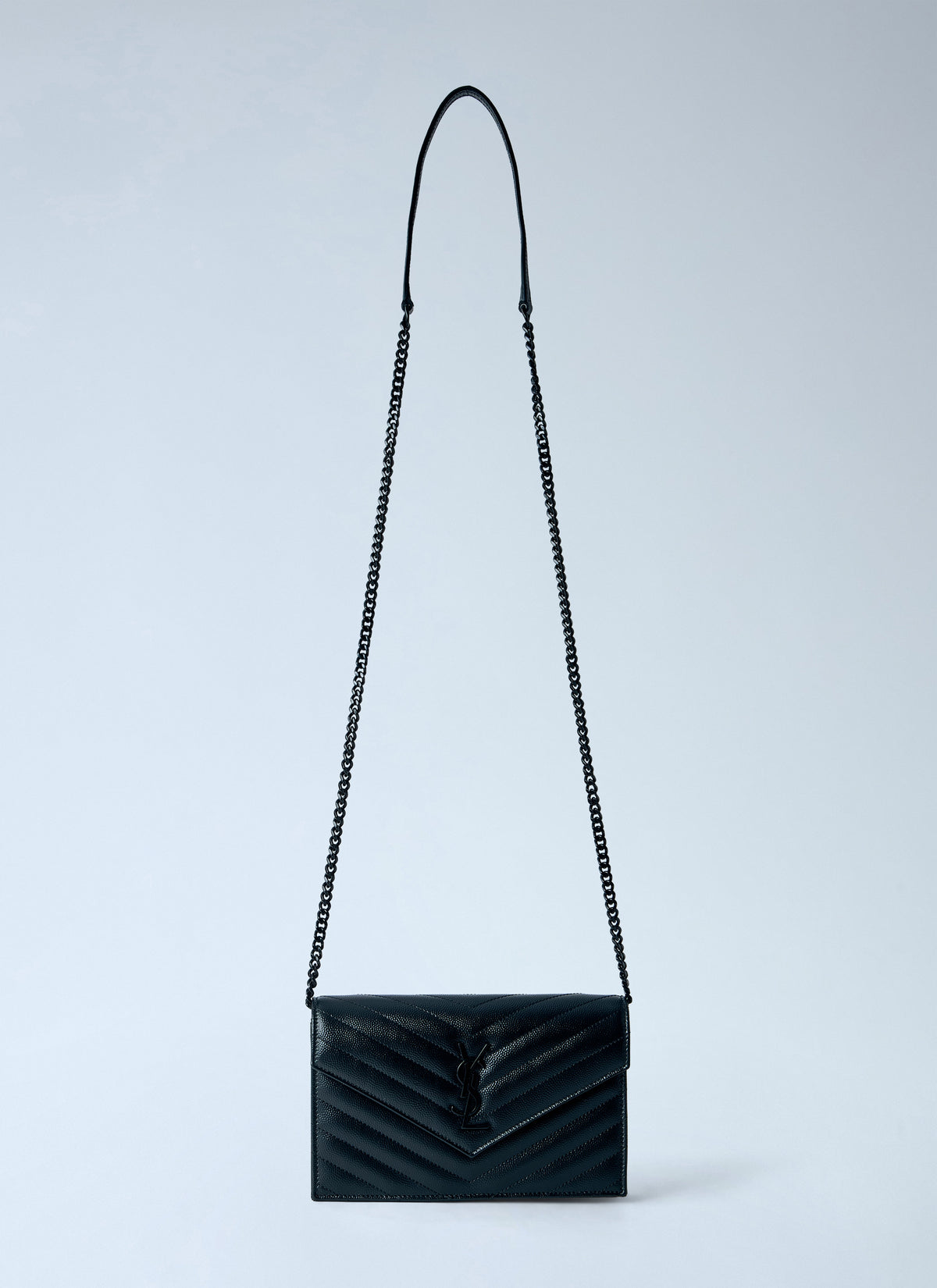 Saint Laurent Women Cassandre Envelope Chain Wallet In Grain De Poudre Leather SAINT LAURENT