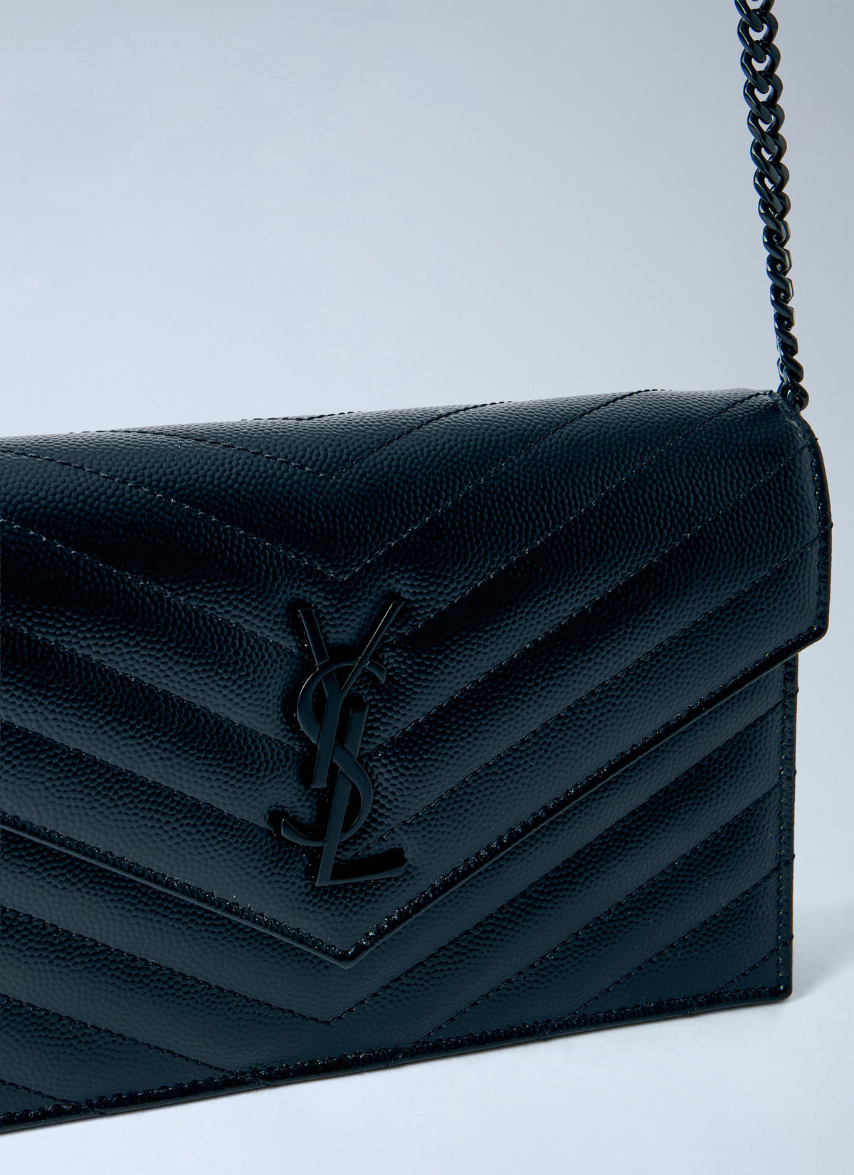 Saint Laurent Women Cassandre Envelope Chain Wallet In Grain De Poudre Leather SAINT LAURENT