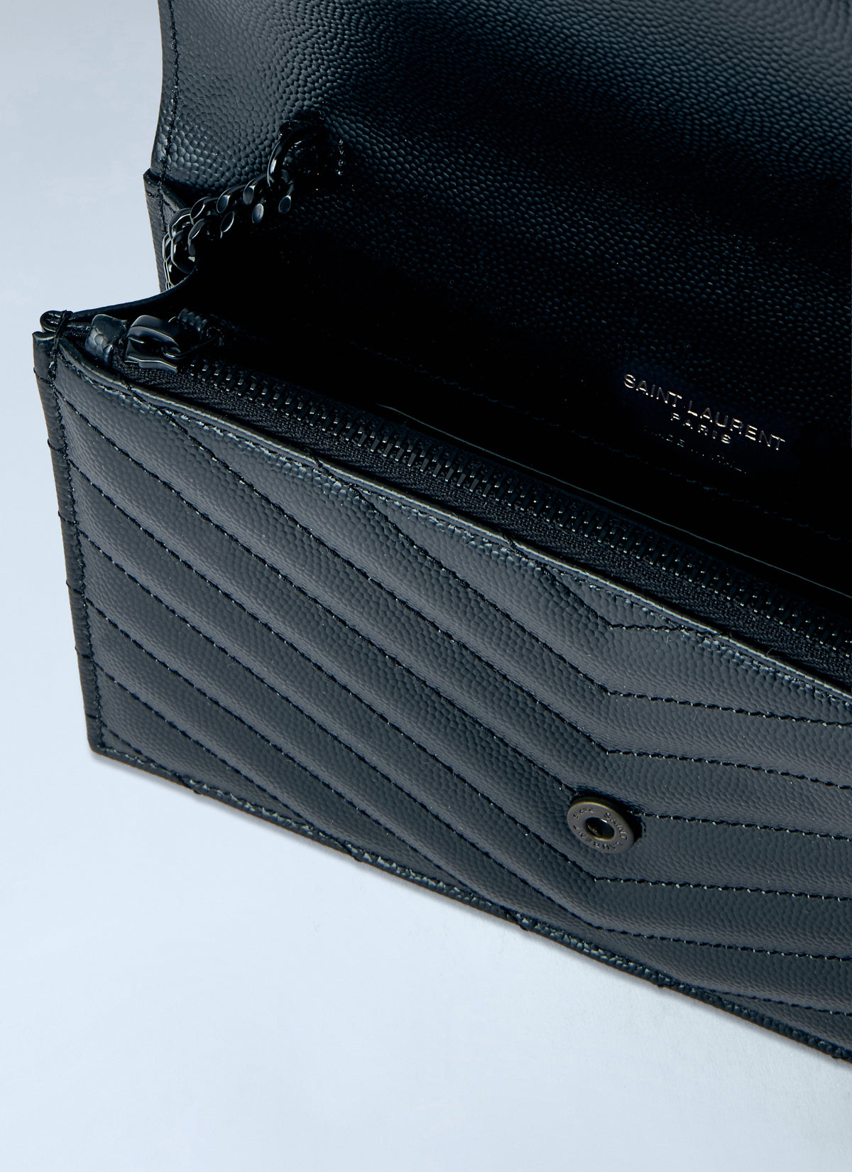 Saint Laurent Women Cassandre Envelope Chain Wallet In Grain De Poudre Leather SAINT LAURENT