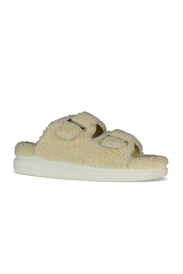 Alexander Mcqueen Men Shearling-Lined Slides ALEXANDER MCQUEEN