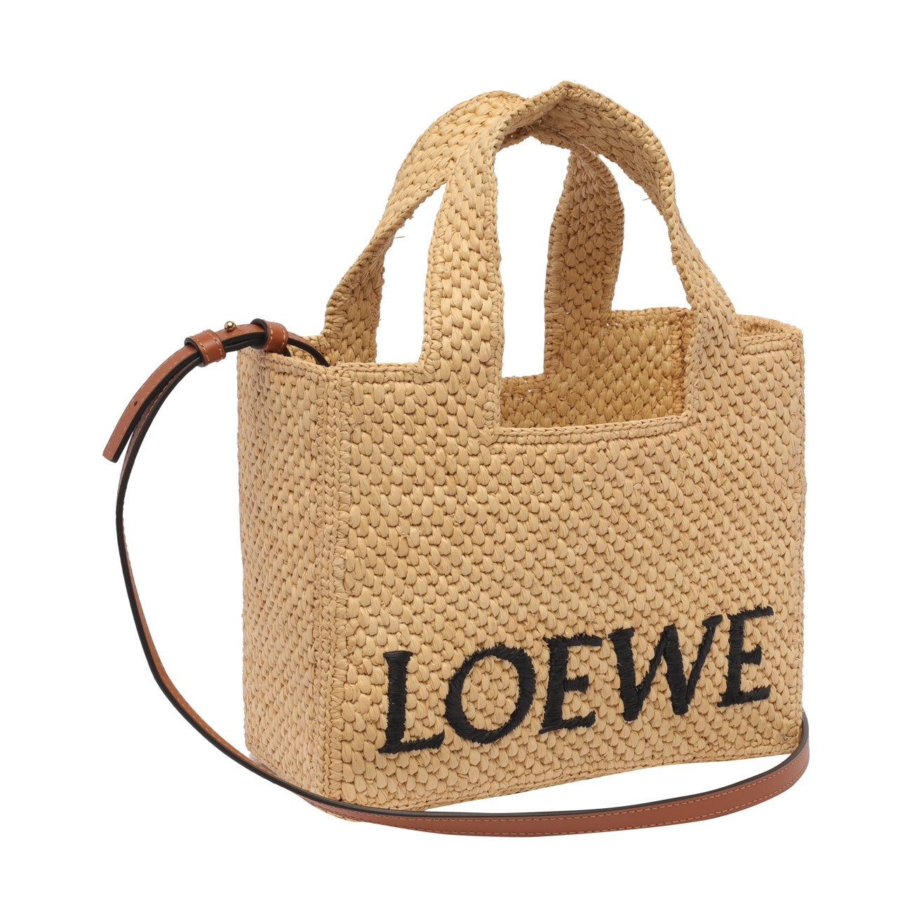 Loewe Women Small Loewe Font Tote Bag In Rafia LOEWE