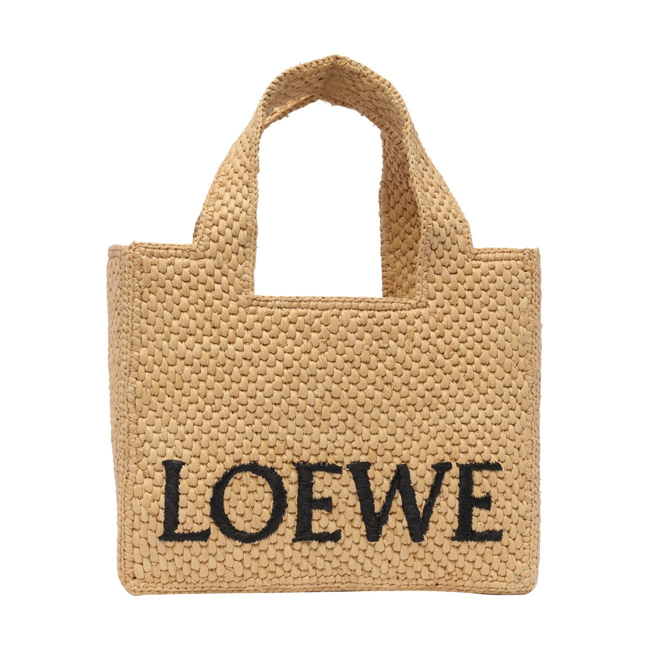 Loewe Women Small Loewe Font Tote Bag In Rafia LOEWE
