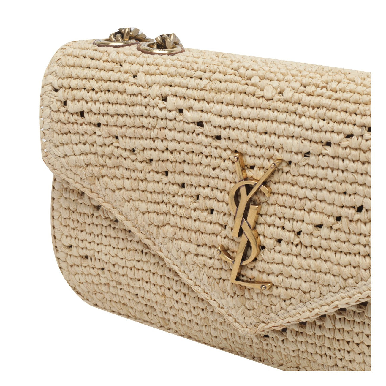 Saint Laurent Women Small Loulou Raffia Shoulder Bag SAINT LAURENT