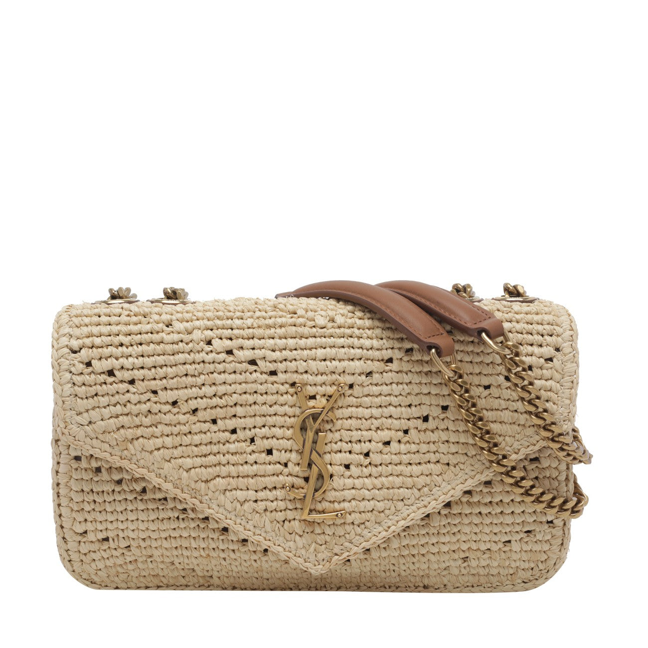 Saint Laurent Women Small Loulou Raffia Shoulder Bag SAINT LAURENT