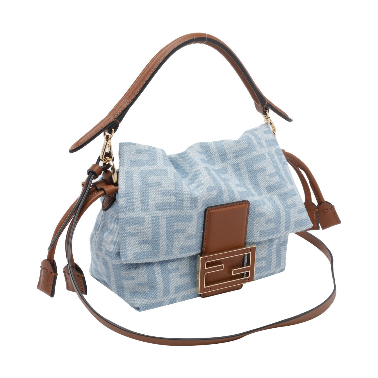 Fendi Women Small Mamma Baguette Denim Mini Bag FENDI