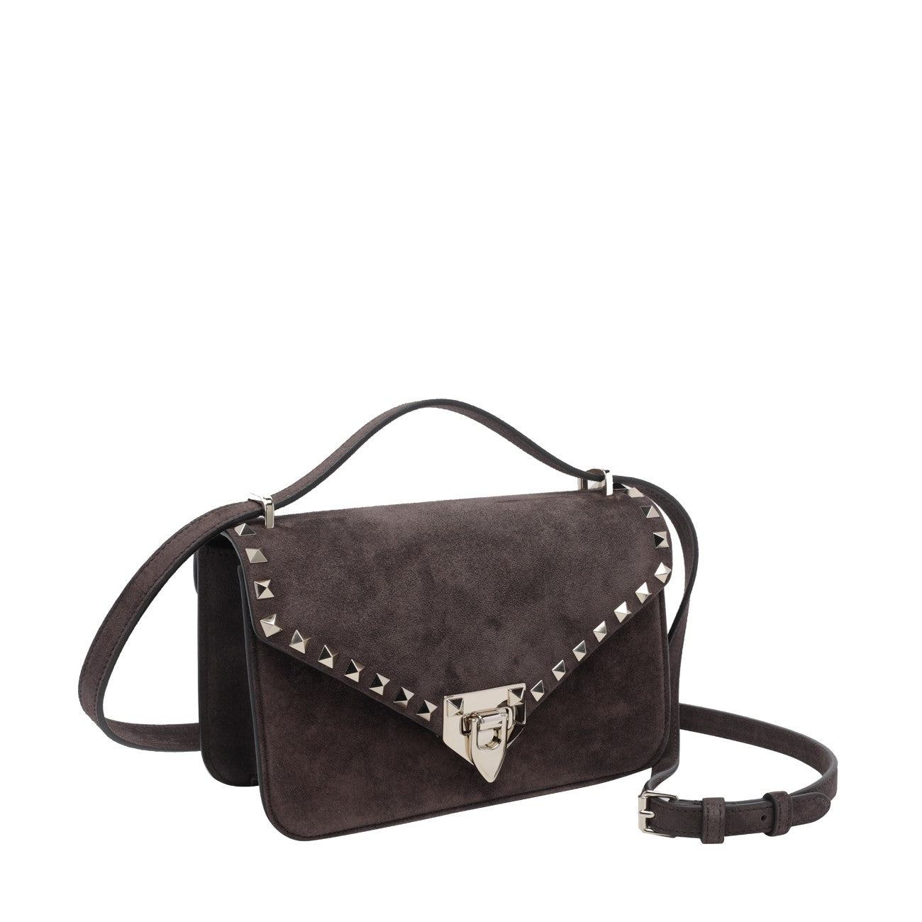 Valentino Garavani Women Small Suede Valentino Garavani Rockstud Crossbody Bag VALENTINO GARAVANI