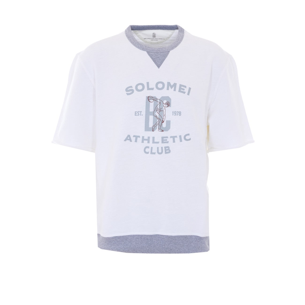 Brunello Cucinelli Men Solomei Print French Terry T-Shirt BRUNELLO CUCINELLI