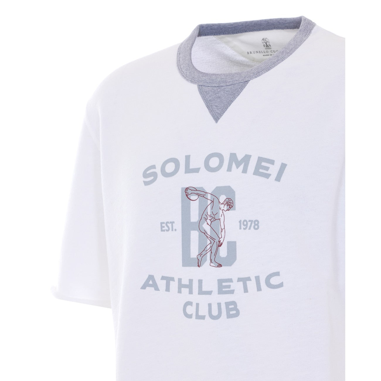 Brunello Cucinelli Men Solomei Print French Terry T-Shirt BRUNELLO CUCINELLI