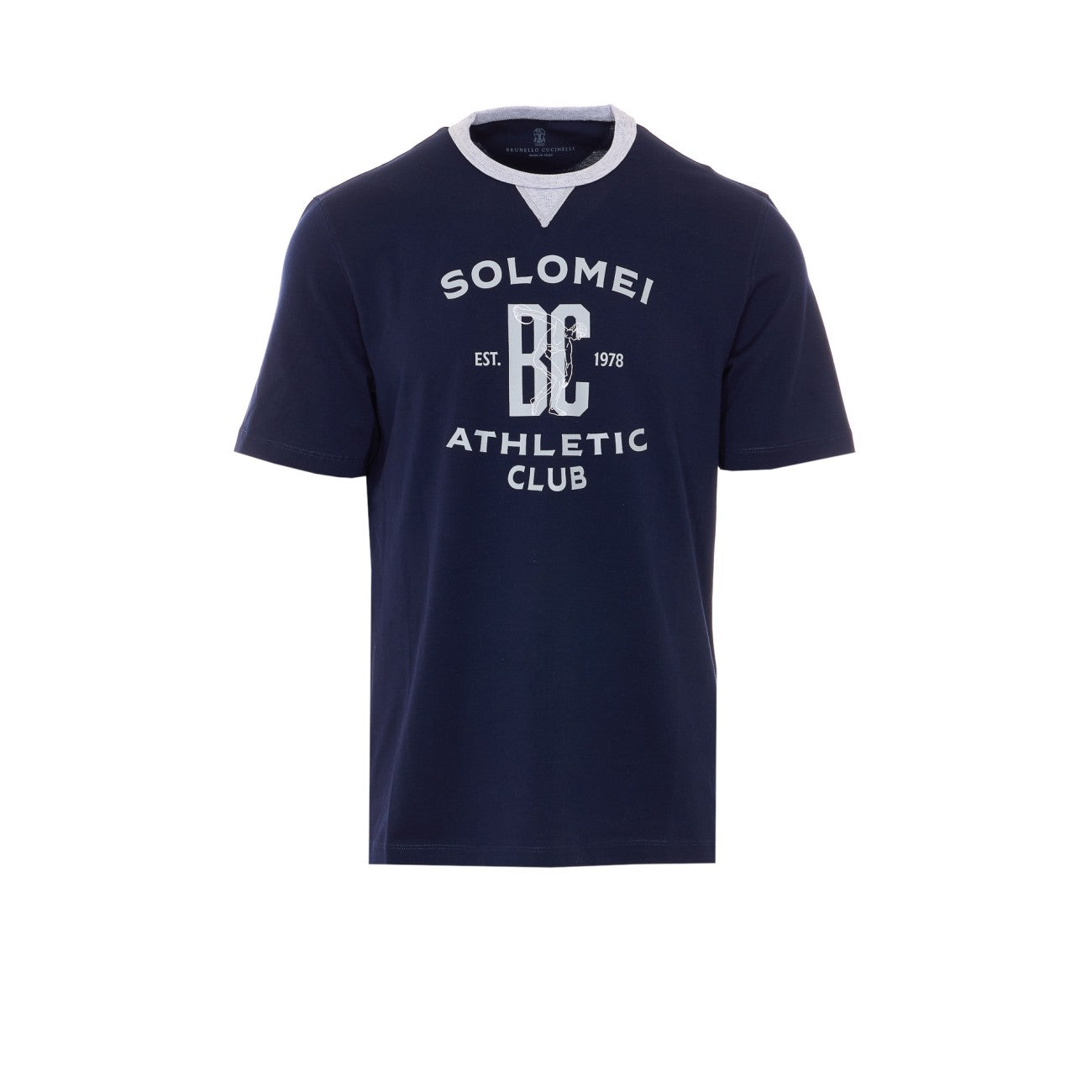 Brunello Cucinelli Men Solomei Print Logo T-Shirt BRUNELLO CUCINELLI