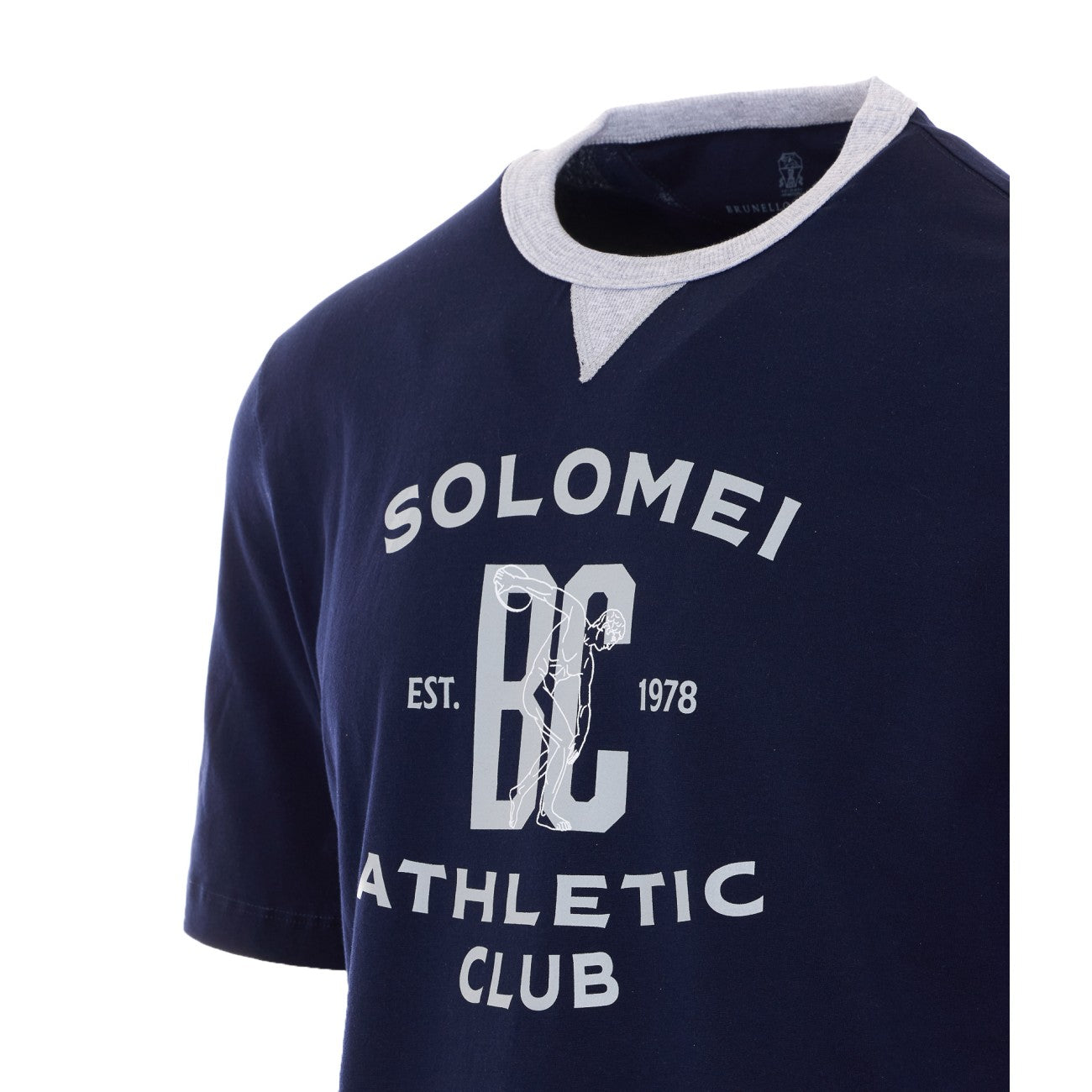 Brunello Cucinelli Men Solomei Print Logo T-Shirt BRUNELLO CUCINELLI