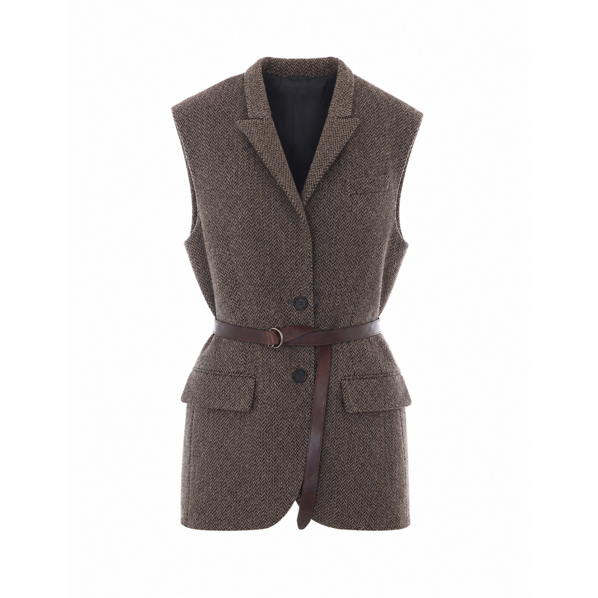 Brunello Cucinelli Women Sparkling Chevron Vest With Belt BRUNELLO CUCINELLI