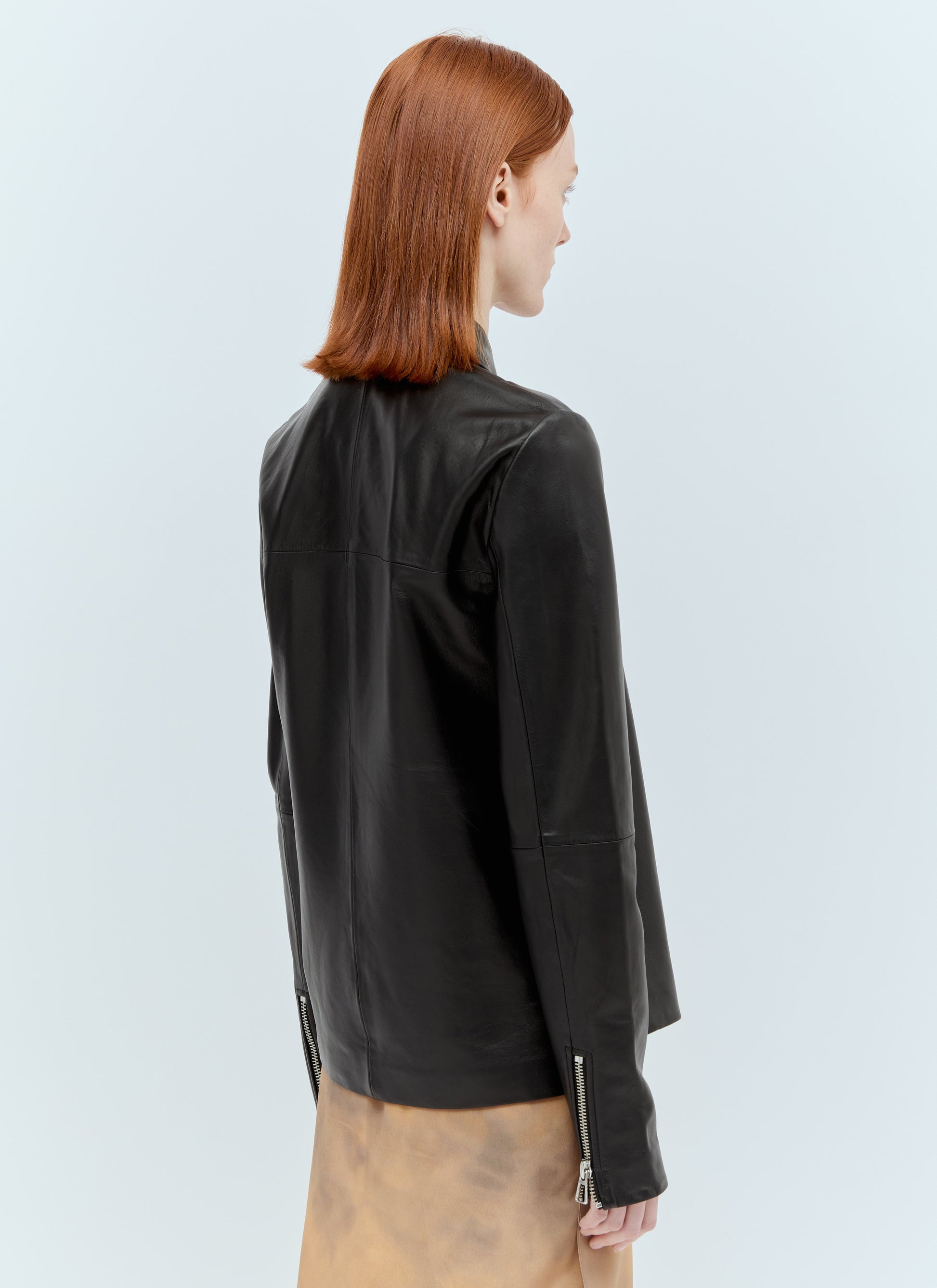 Sportmax Women Nappa Leather Jacket SPORTMAX