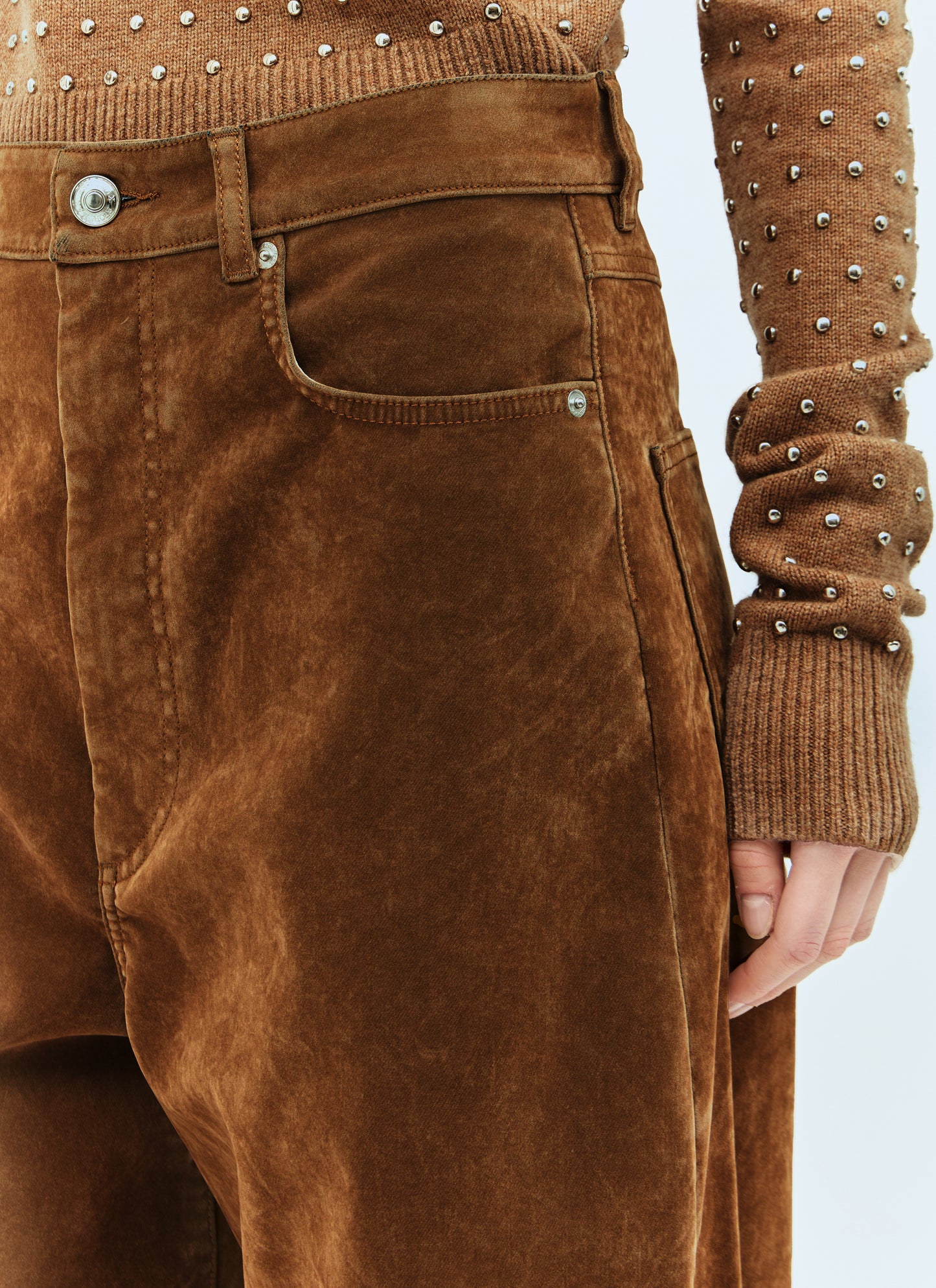 Sportmax Women Flocked Denim Pants SPORTMAX