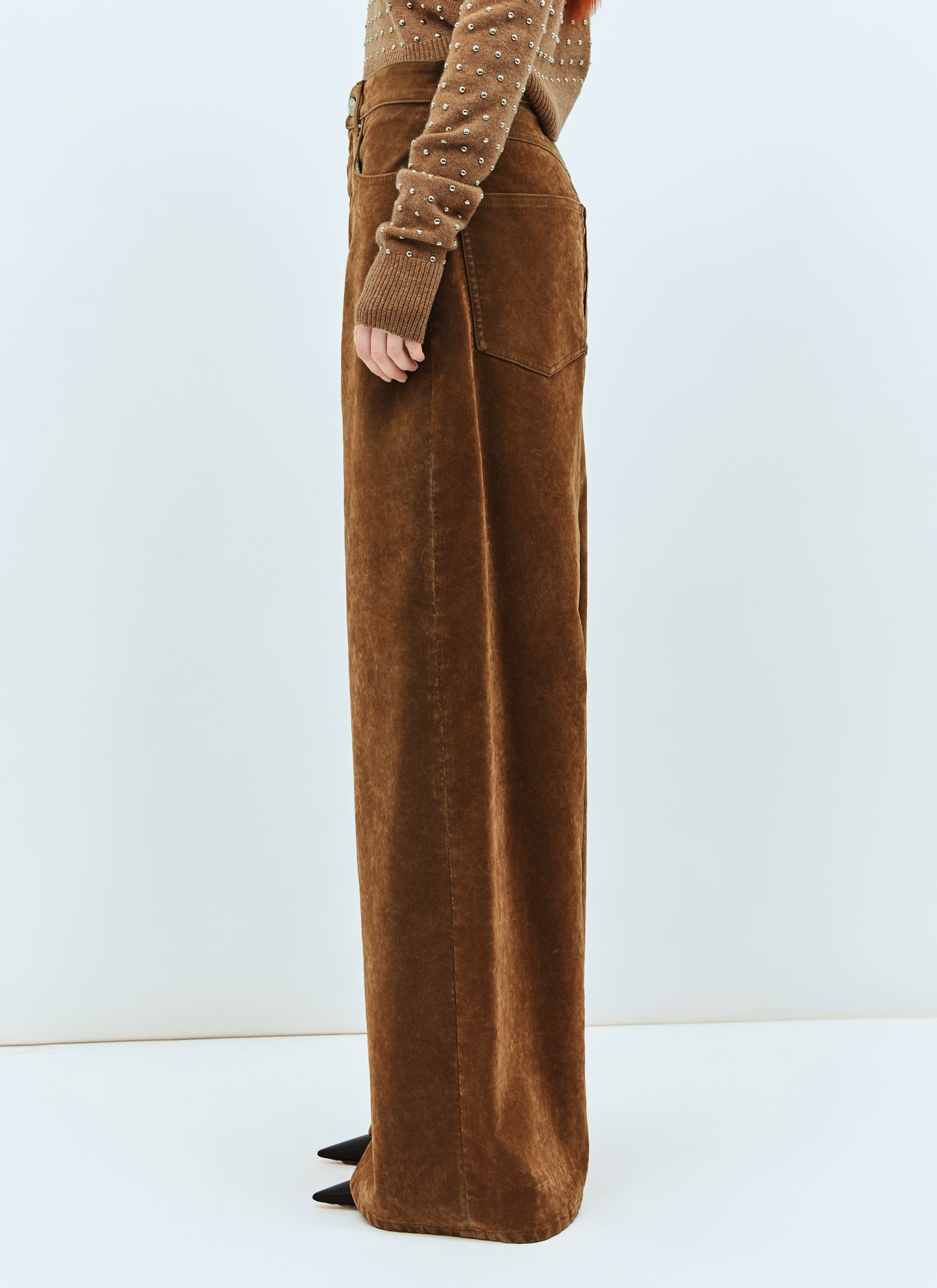Sportmax Women Flocked Denim Pants SPORTMAX